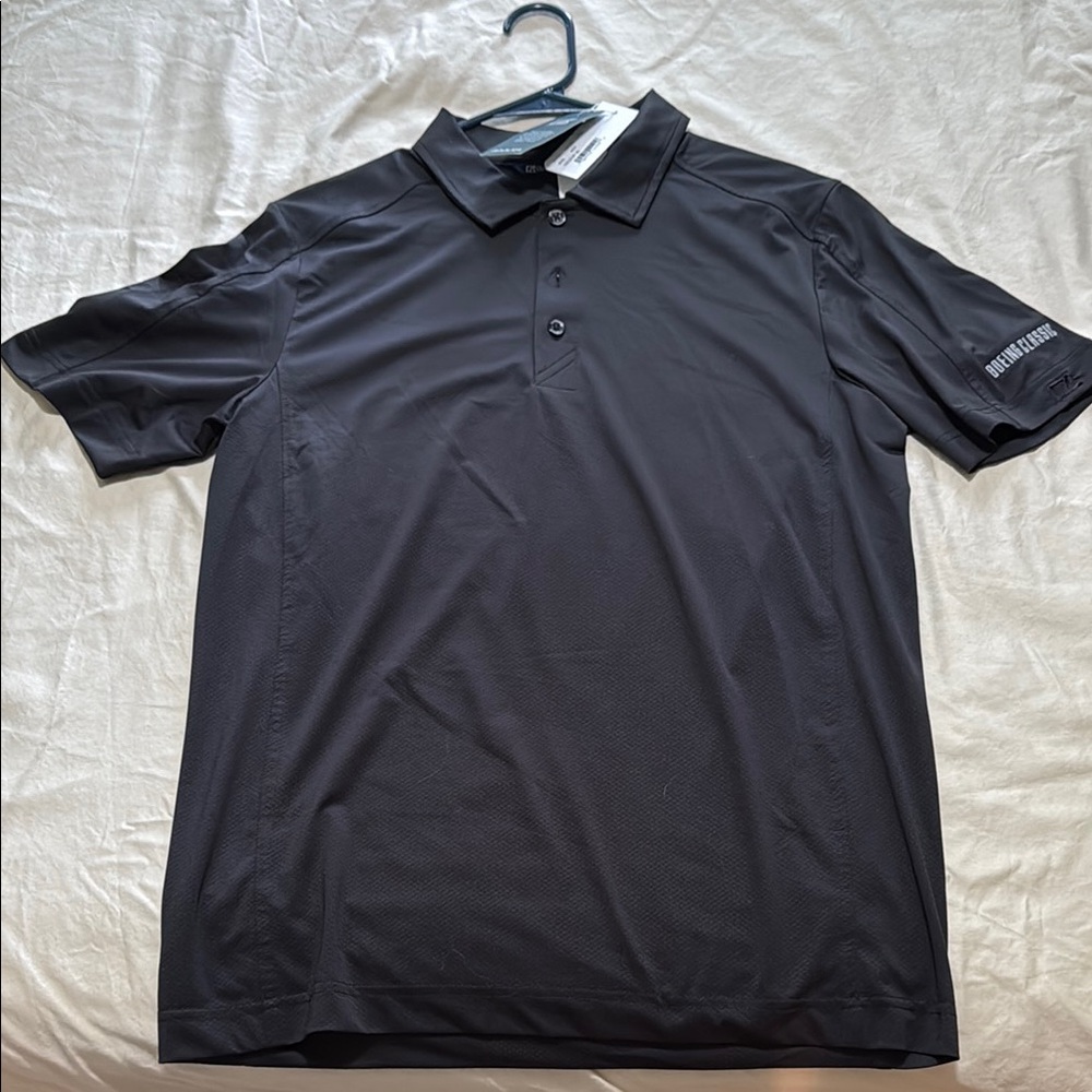 Cutter & Buck Black Polo Shirt Performance Athletic Wear
